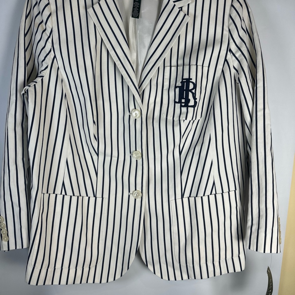 Ralph Lauren Black and White Striped Blazer - Picture 1 of 11
